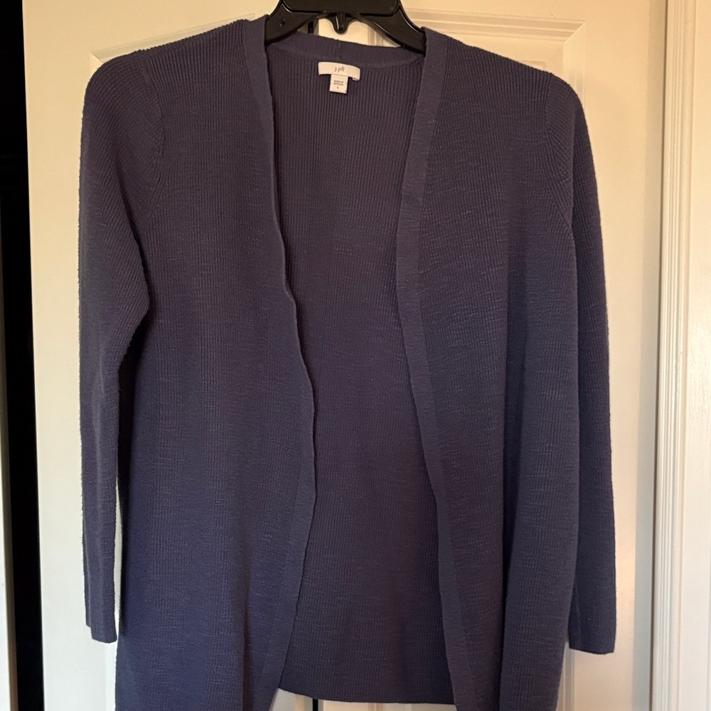J. Jill Blue Knit Cardigan